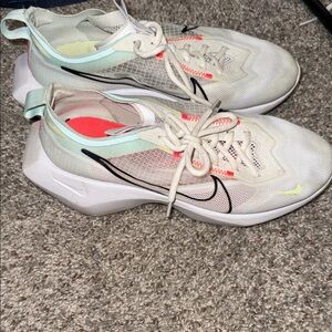 Nike Women's White and Neon Pink Sneakers